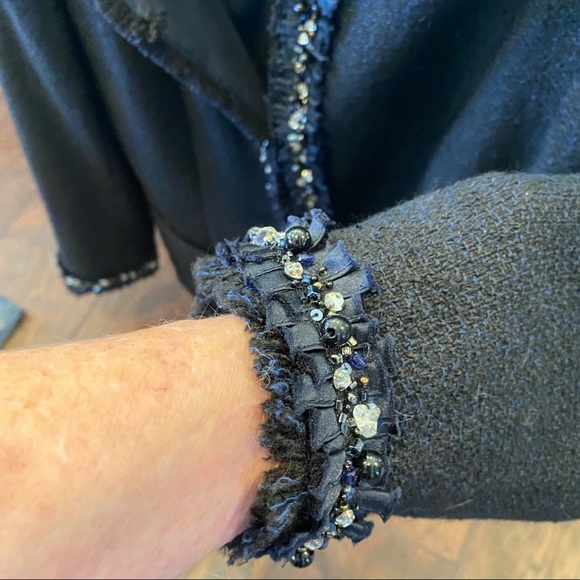 Lafayette 148*Sz.10*Black/Dark Blue*Beaded Jacket* - Picture 4 of 6